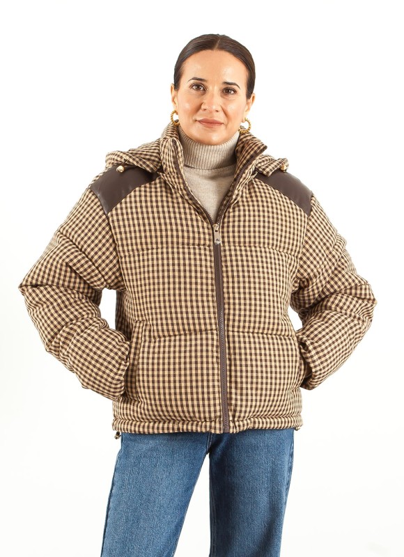 Cazadora Acolchada de Cuadros para Mujer | Premonición.online