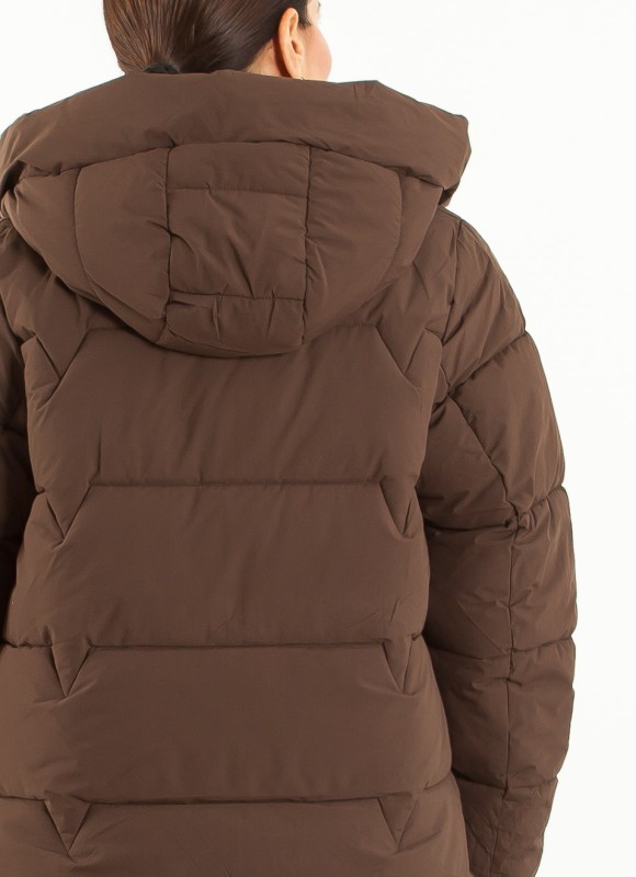 Abrigo Cuello Chimenea Mujer Kaki, Negro y Marrón | Premonición.online