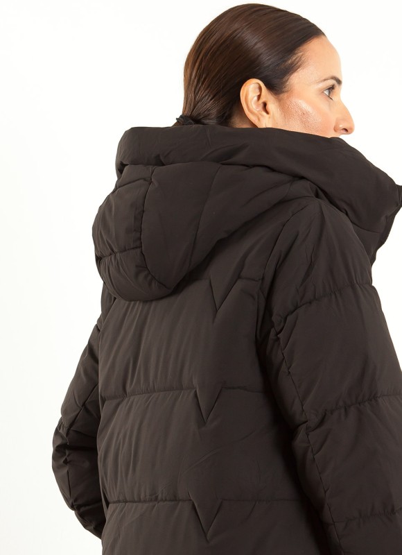 Abrigo Cuello Chimenea Mujer Kaki, Negro y Marrón | Premonición.online