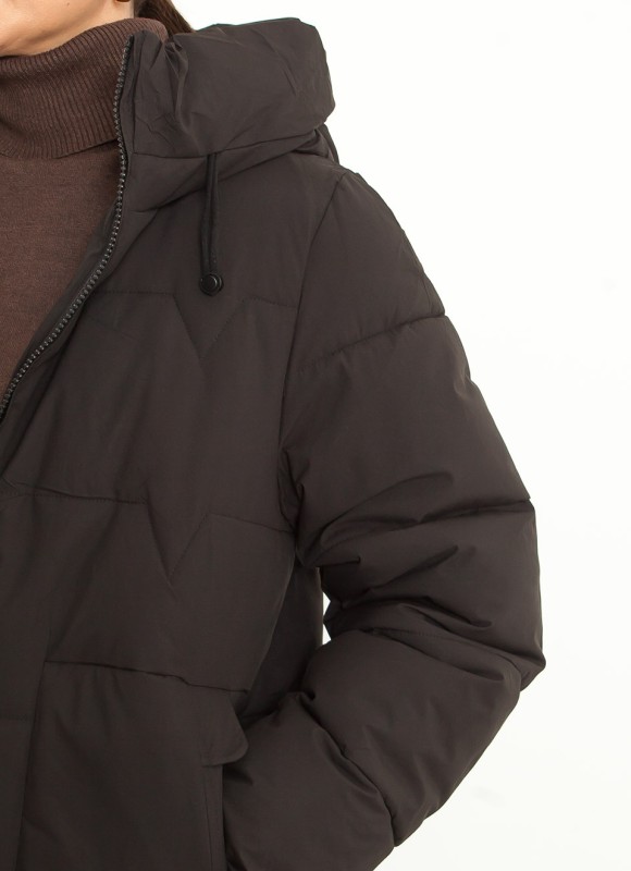 Abrigo Cuello Chimenea Mujer Kaki, Negro y Marrón | Premonición.online