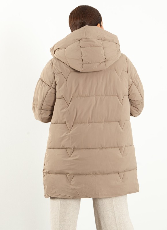 Abrigo Cuello Chimenea Mujer Kaki, Negro y Marrón | Premonición.online