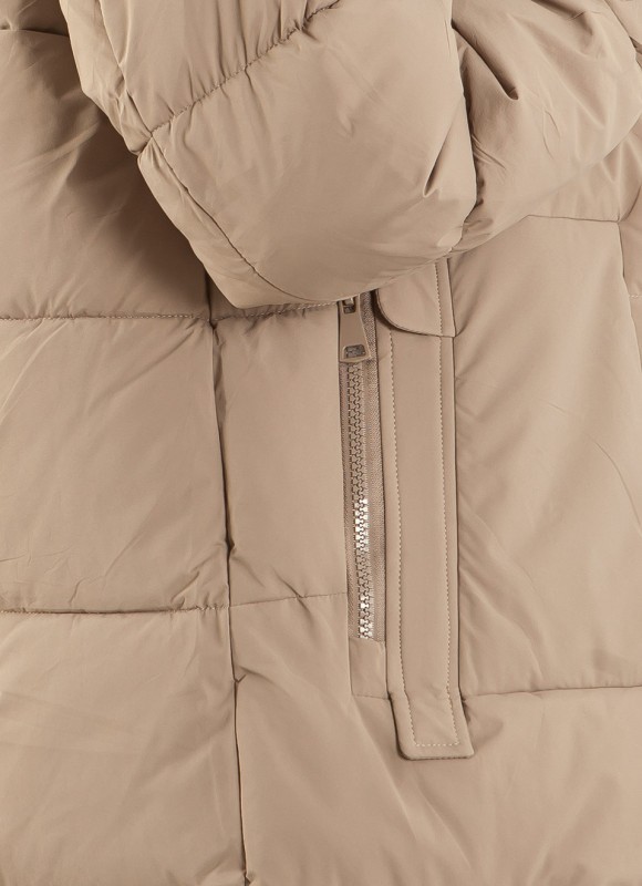 Abrigo Cuello Chimenea Mujer Kaki, Negro y Marrón | Premonición.online