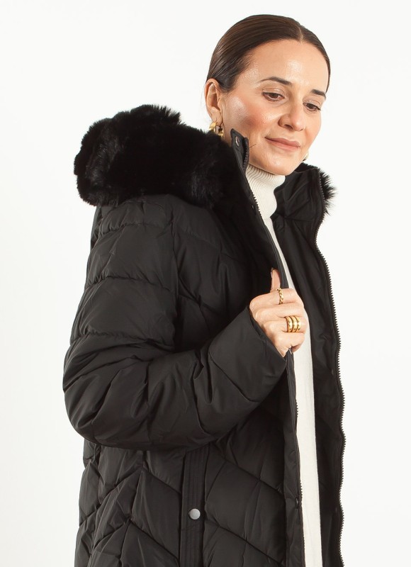 Abrigo Acolchado Mujer Beige, Negro y Vino | Premonición.online