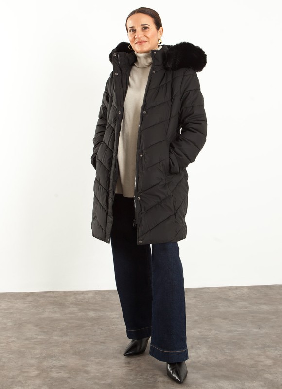 Abrigo Acolchado Mujer Beige, Negro y Vino | Premonición.online