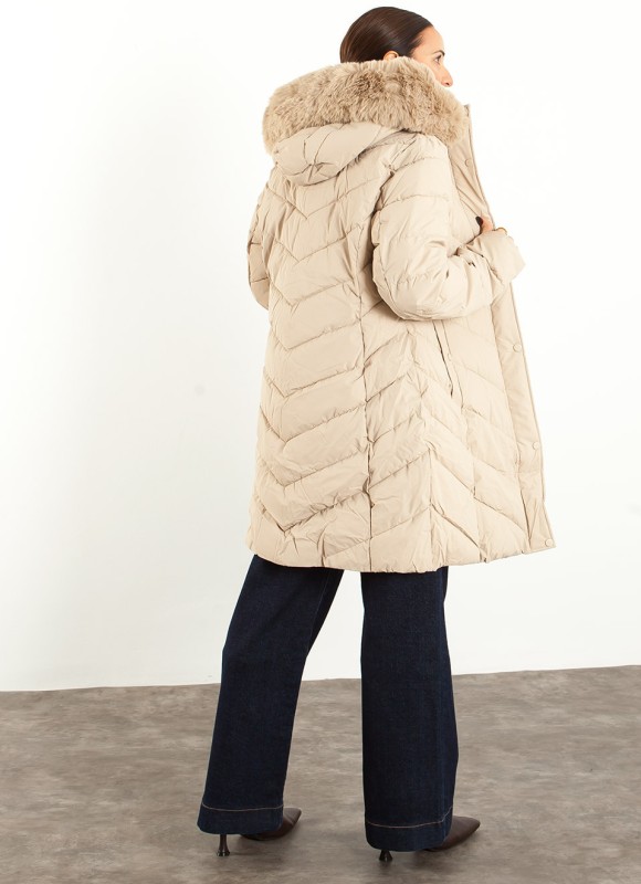 Abrigo Acolchado Mujer Beige, Negro y Vino | Premonición.online