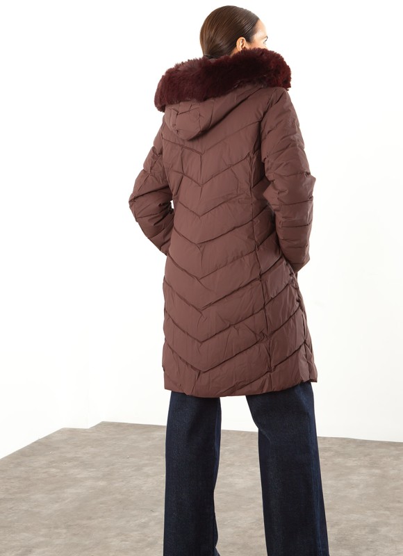 Abrigo Acolchado Mujer Beige, Negro y Vino | Premonición.online