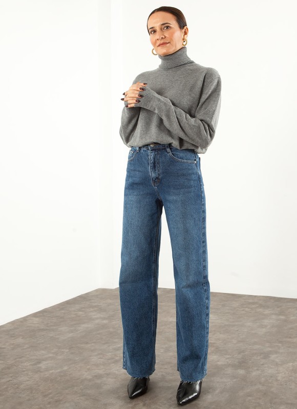 Jeans Rectos Desflecados para Mujer | Vaqueros | Premonición.online