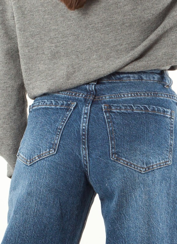 Jeans Rectos Desflecados para Mujer | Vaqueros | Premonición.online