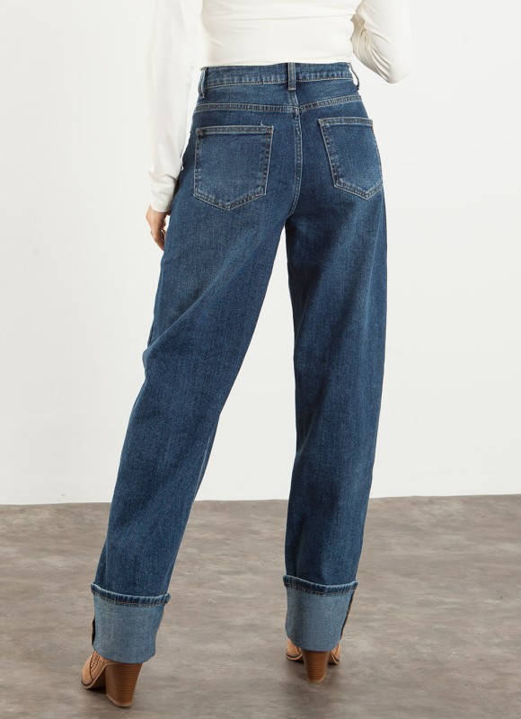 Jeans Balloon con Dobladillo para Mujer | Premonición.online