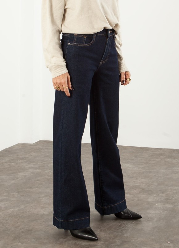 Jeans Wide Leg Azul Intenso para Mujer | Premonición.online