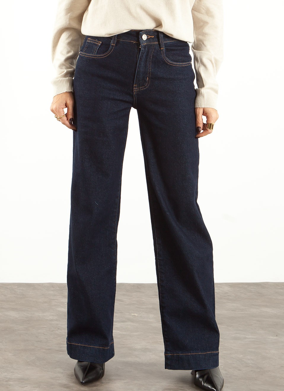 Jeans Wide Leg Azul Intenso para Mujer | Premonición.online
