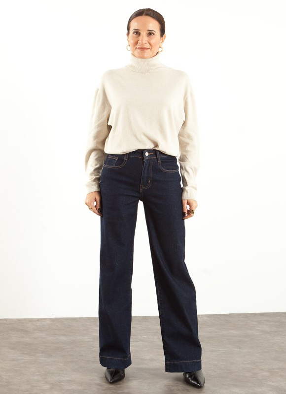 Jeans Wide Leg Azul Intenso para Mujer | Premonición.online