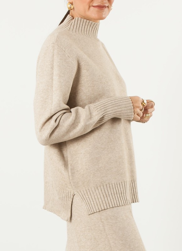 Conjunto de Punto Cuello Perkins Tacto Suave Mujer | Premonición.online