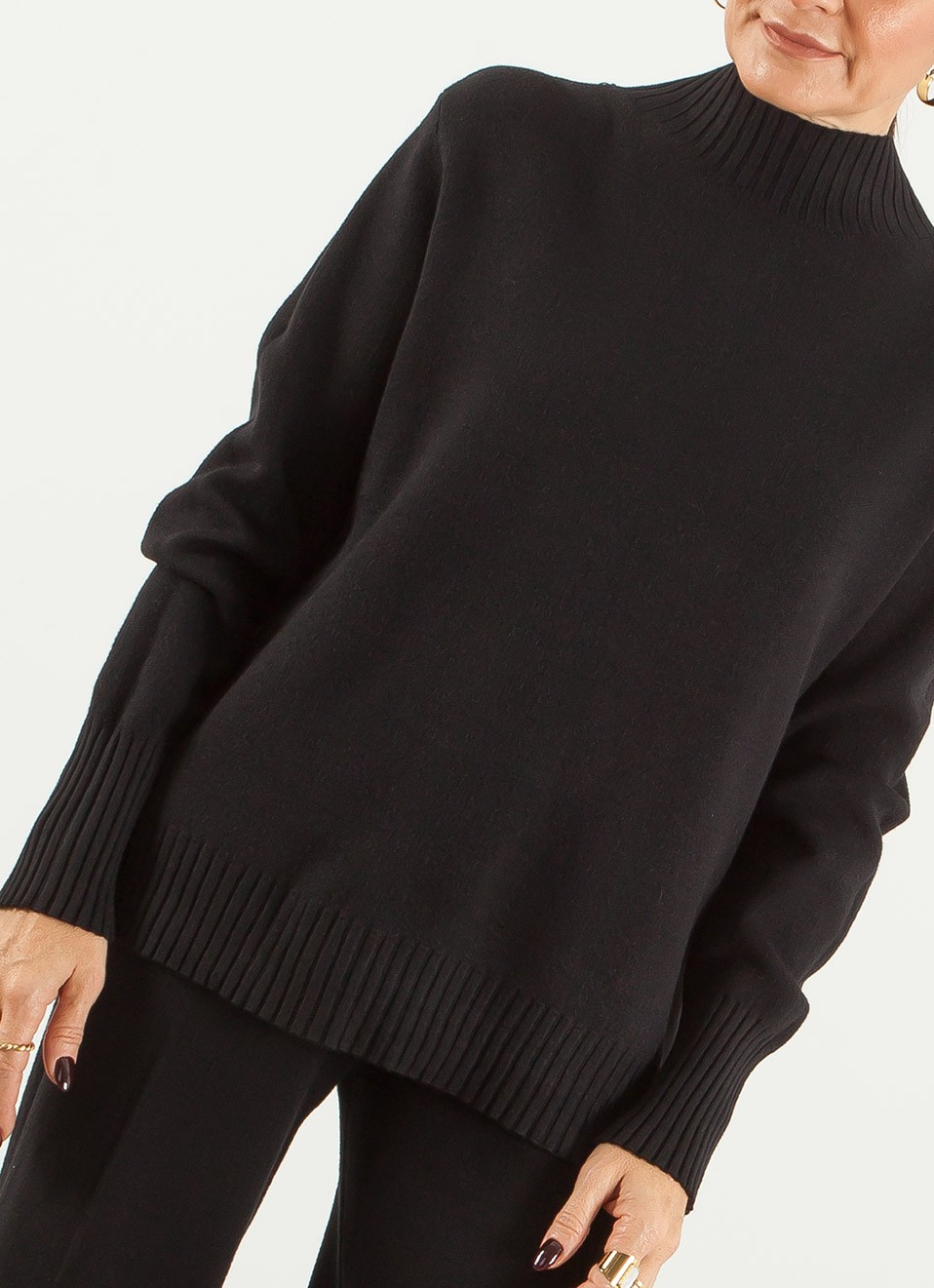 Conjunto de Punto Cuello Perkins Tacto Suave Mujer | Premonición.online