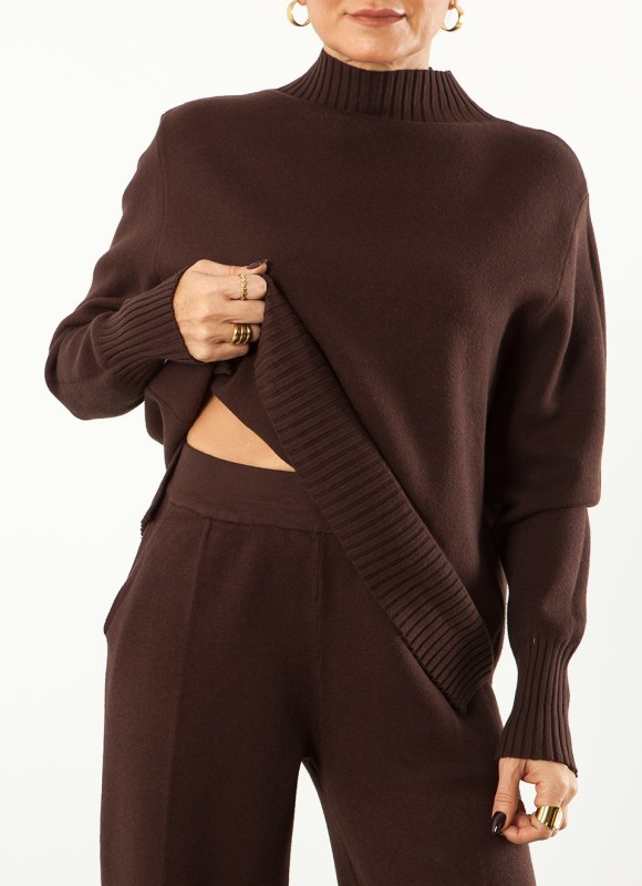 Conjunto de Punto Cuello Perkins Tacto Suave Mujer | Premonición.online