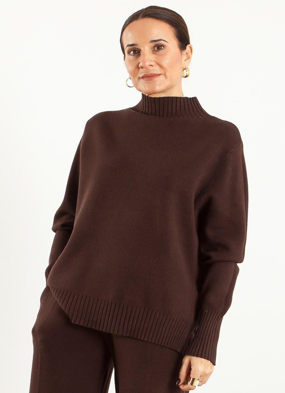 Conjunto de Punto Cuello Perkins Tacto Suave Mujer | Premonición.online