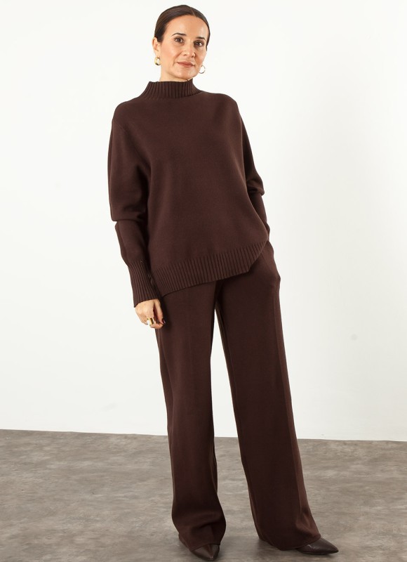 Conjunto de Punto Cuello Perkins Tacto Suave Mujer | Premonición.online