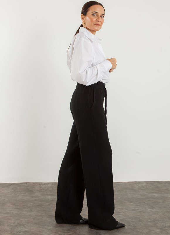 Pantalón de Punto Pata Ancha para Mujer | Premonición.online