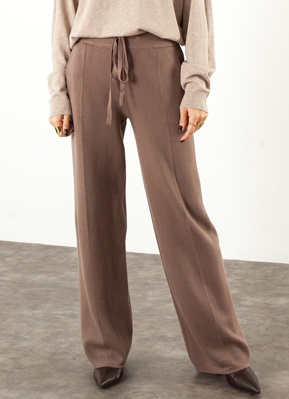 Pantalón de Punto Pata Ancha para Mujer | Premonición.online