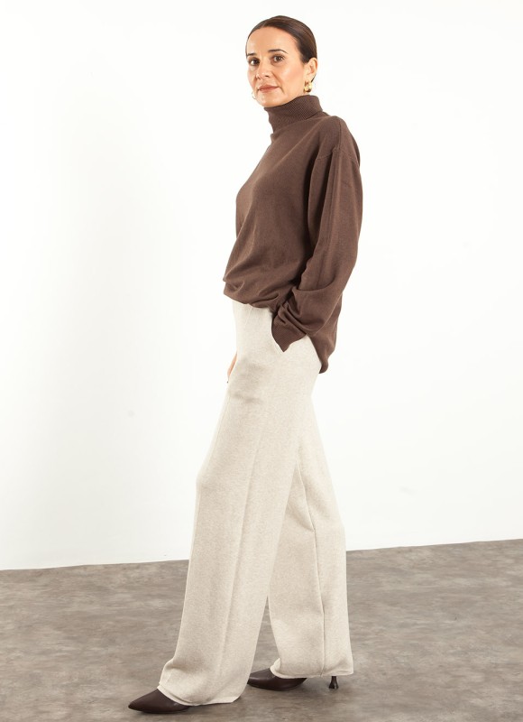 Pantalón de Punto Pata Ancha para Mujer | Premonición.online