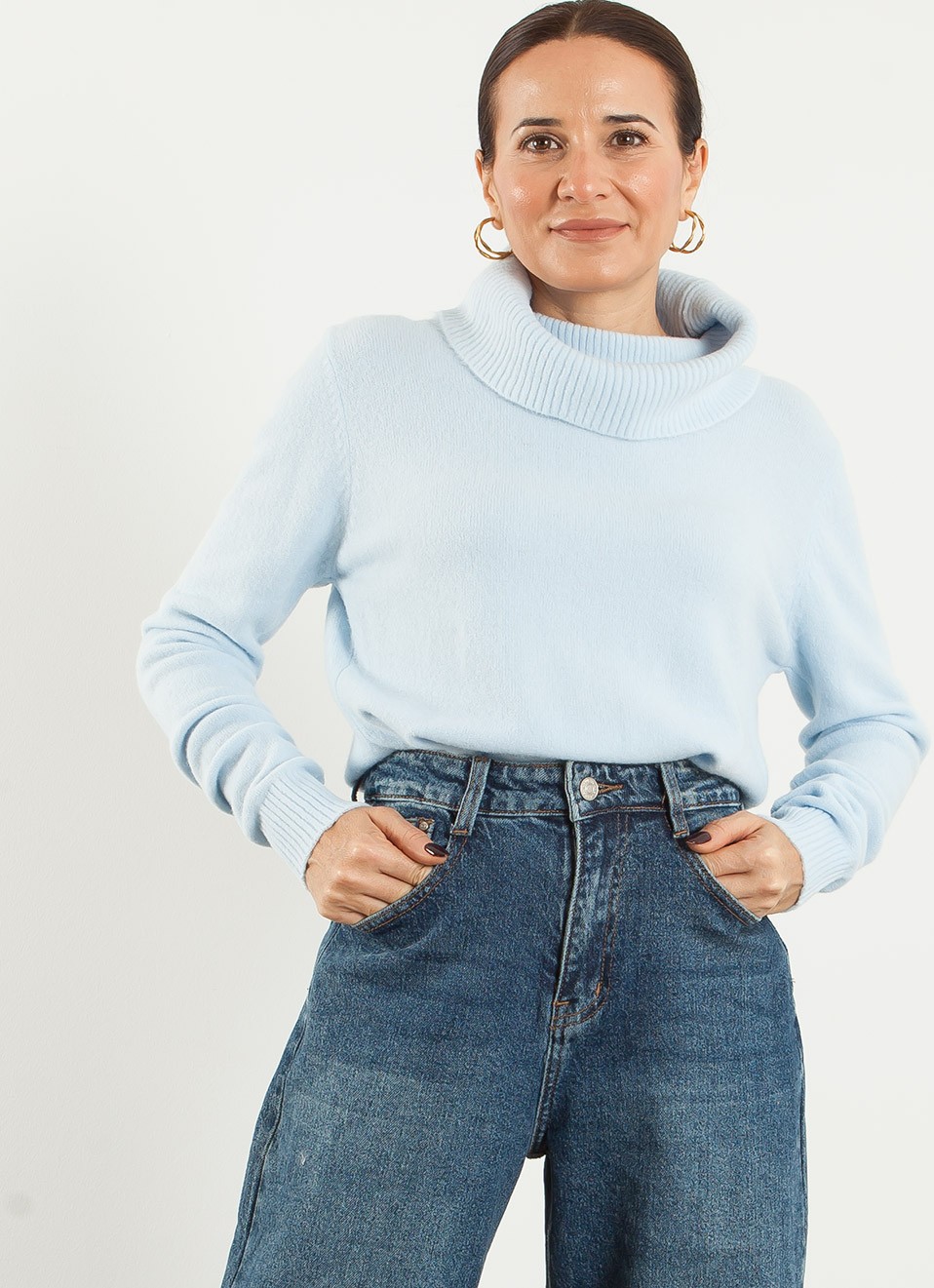 Jersey Cuello Caído Tacto Suave para Mujer | Premonición.online