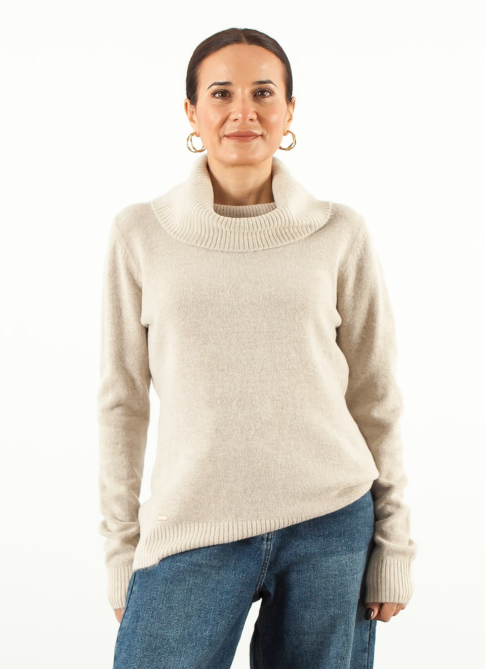Jersey Cuello Caído Tacto Suave para Mujer | Premonición.online