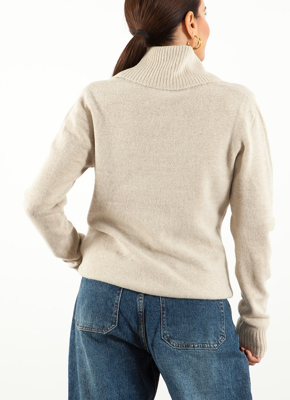 Jersey Cuello Caído Tacto Suave para Mujer | Premonición.online
