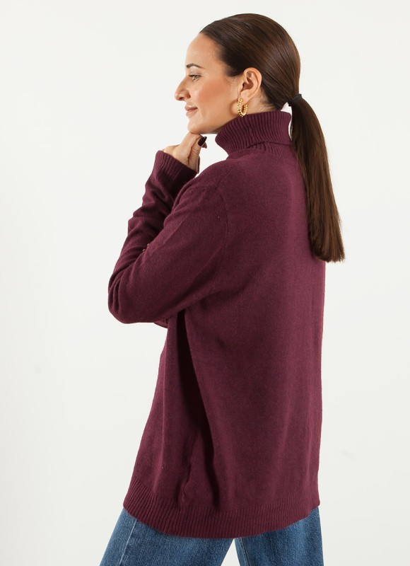 Jersey Básico Cuello Alto Tacto Suave Mujer | 17€ | Premonición.online