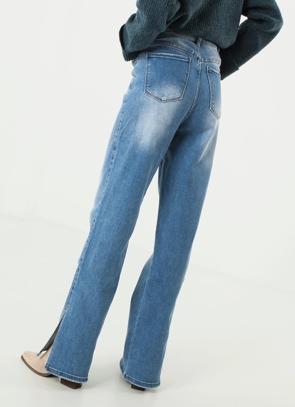 Denim straight stretch full length