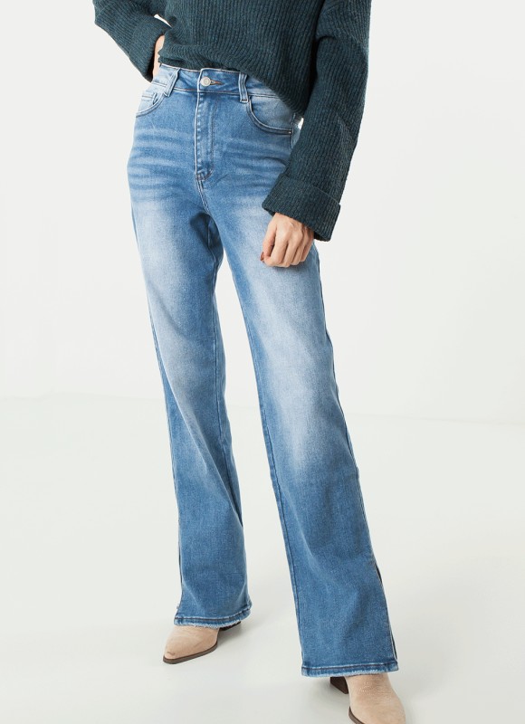 Denim straight stretch full length