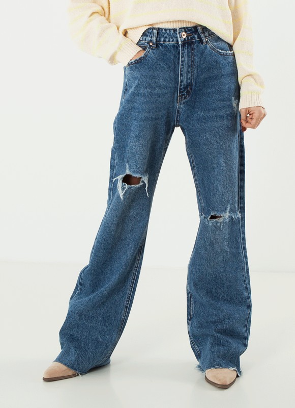 Denim wide leg long