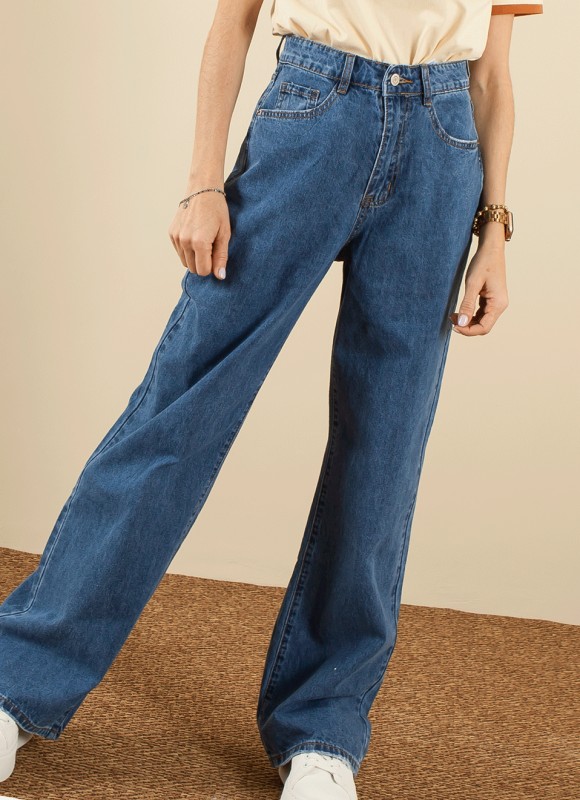 Denim wide leg full length