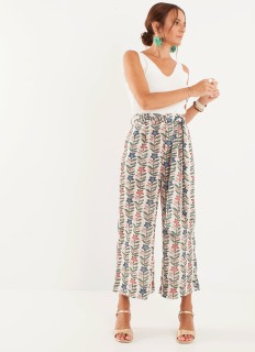 Pantalón culotte floral