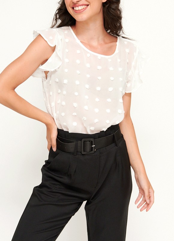 Blusa transparencias volantes