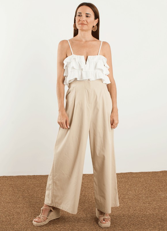 Pantalón culotte pinza