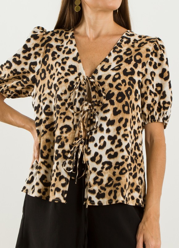 Blusa leopardo atada